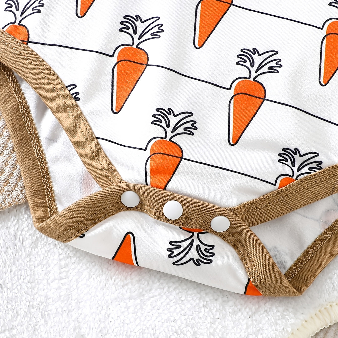2PCS Cute Donkey and Carrot Print Long Sleeve Baby Overalls Set