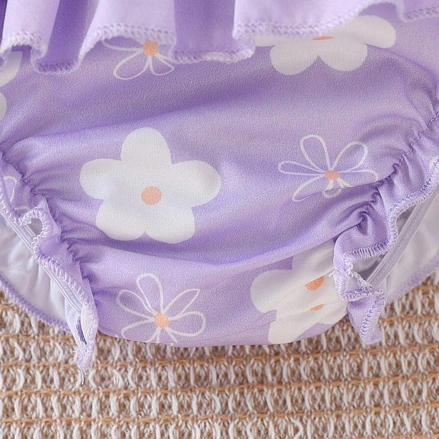 3PCS Dreamy Daddy's Girl Letter Floral Print Flutter Sleeve Baby Set