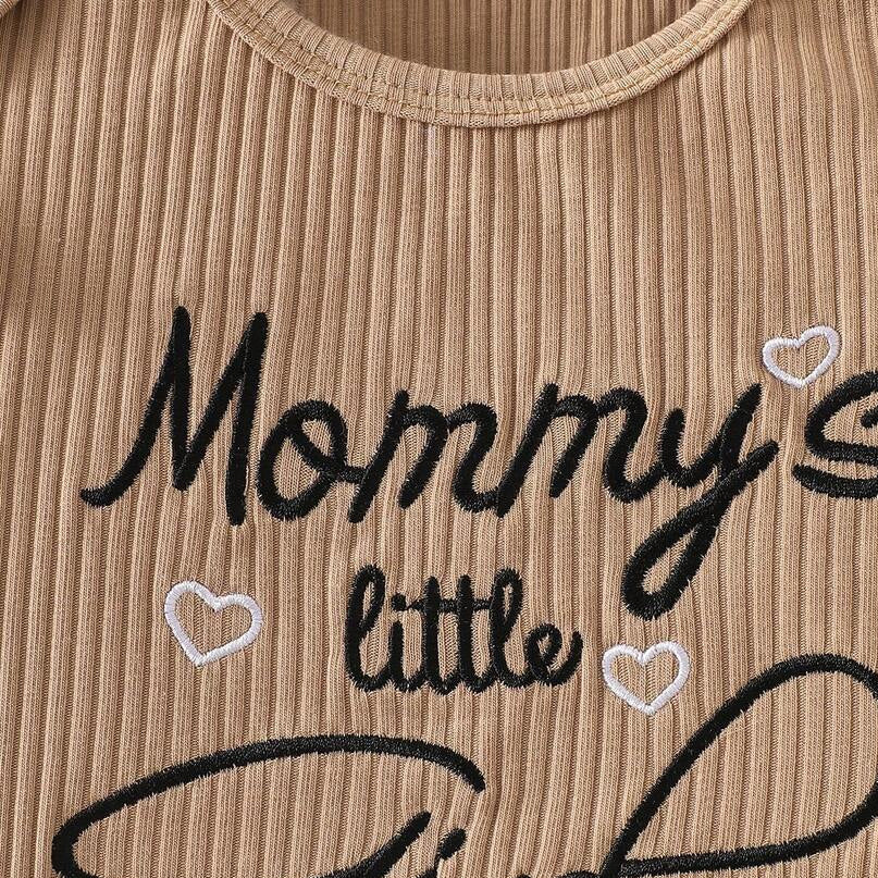 3PCS Mommy's Little Girl Letter Leopard Print Baby Set