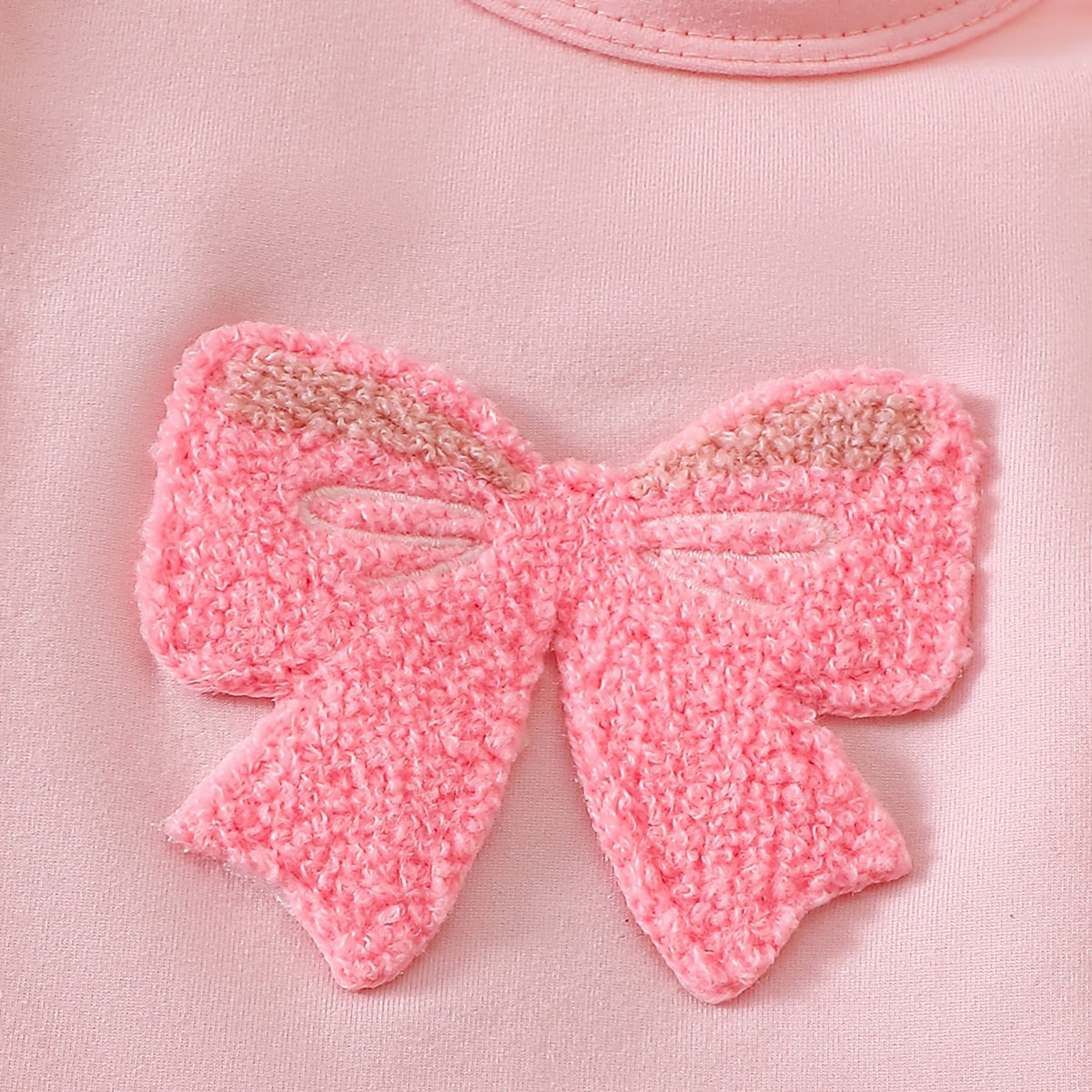 2PCS Pretty Bow Appliqué Long Sleeve Baby Girl Set