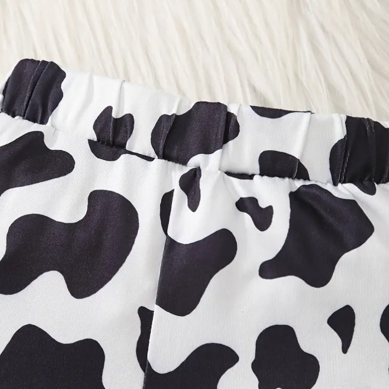 3PCS Lively Holy I'm Cute Cow Printed Baby Set