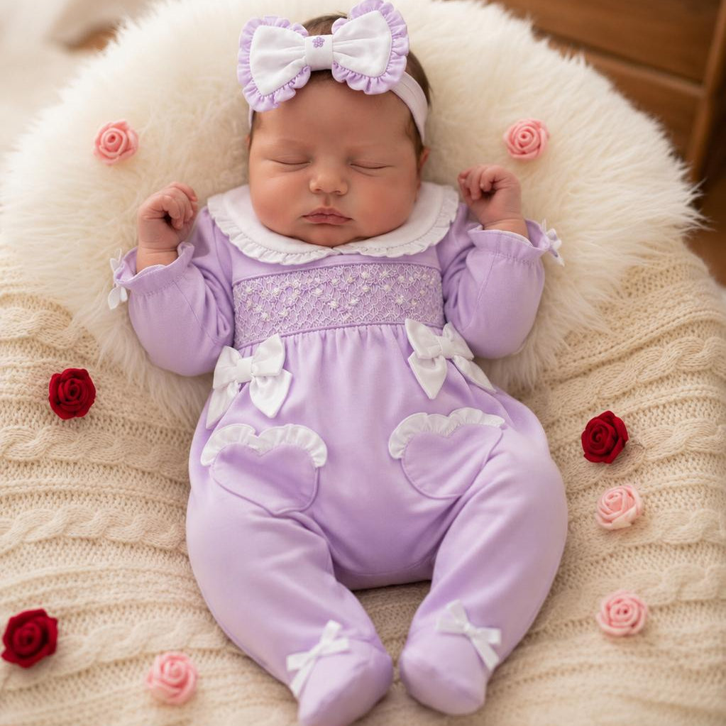 2PCS Solid Color Bow Long Sleeve Baby Girl Jumpsuit