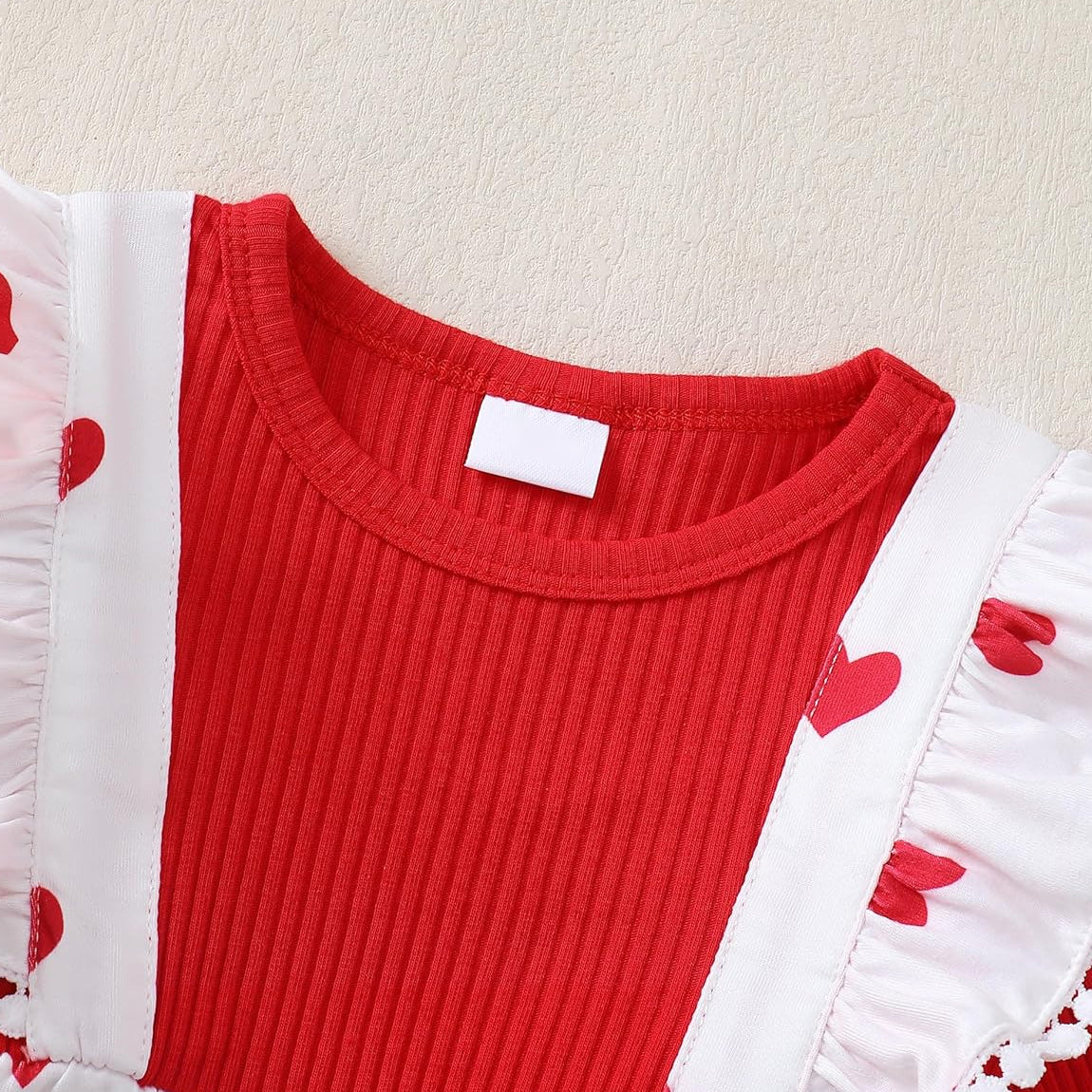 2PCS Grace Heart Print Long Sleeve Baby Jumpsuit