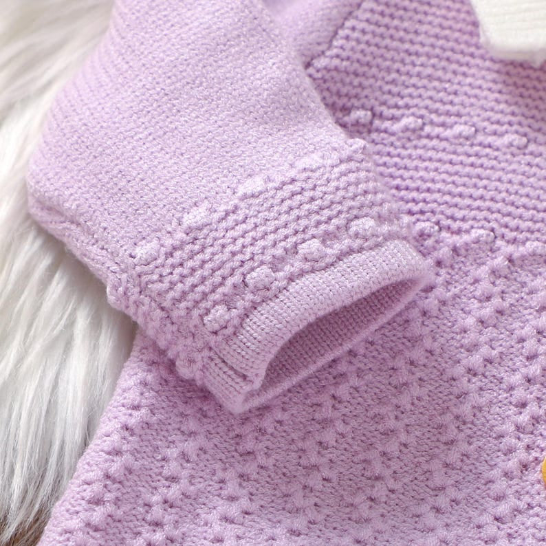 2PCS Lovely Solid Color Knit Long Sleeve Baby Girl Jumpsuit