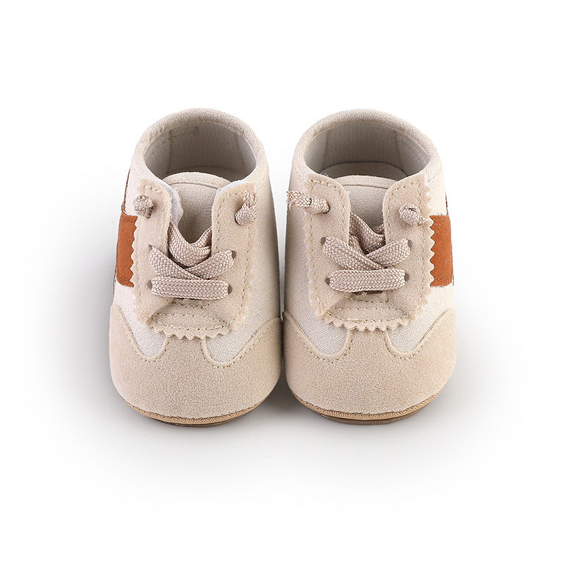 Unisex Baby Colorblock Breathable Non-Slip Soft Sole Prewalker Shoes