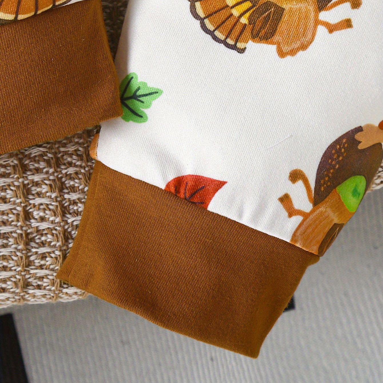 3PCS Cute My 1st Thanksgiving Letter Turkey Printed Baby Boy Set