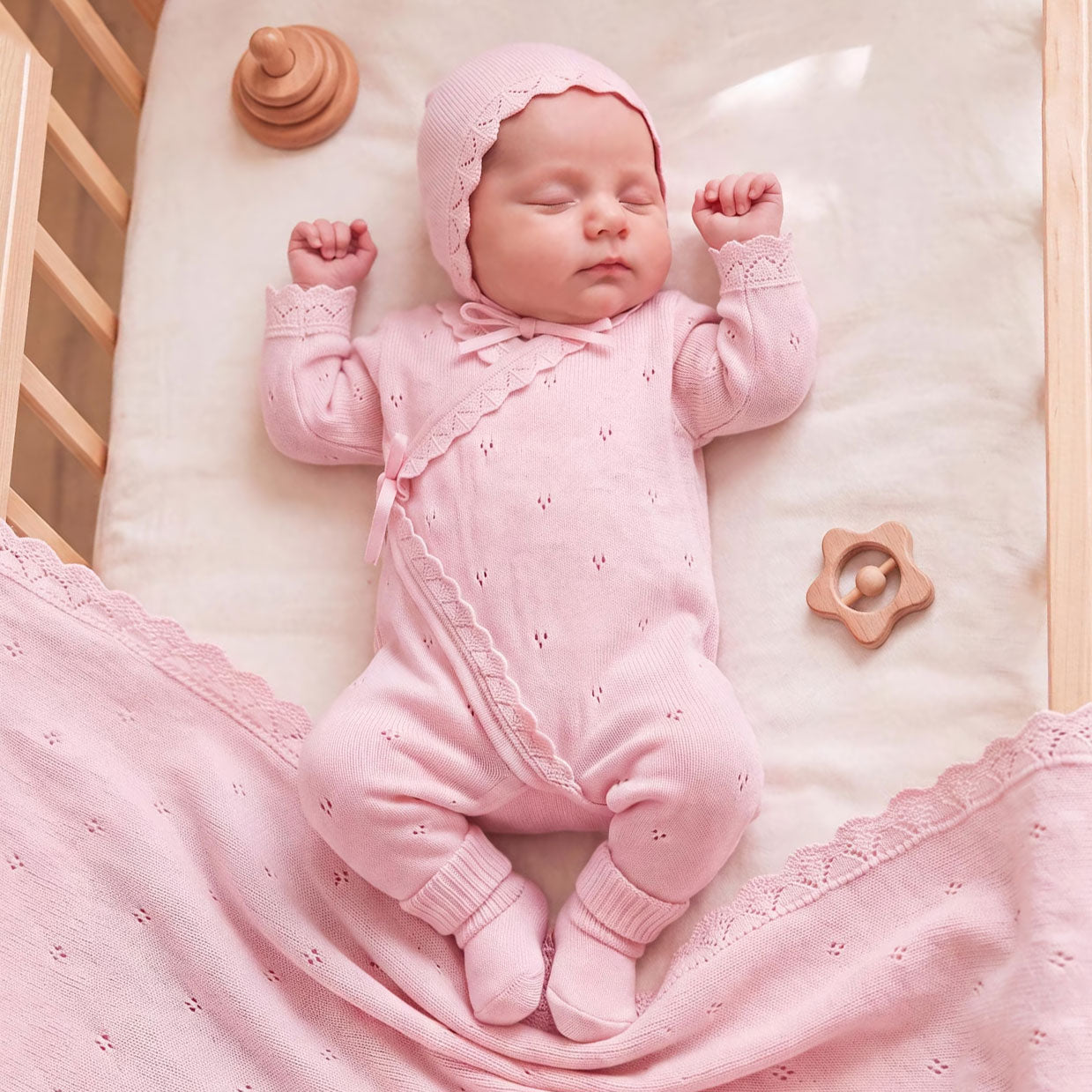 2PCS Lovely Solid Color Knit Long Sleeve Baby Girl Jumpsuit