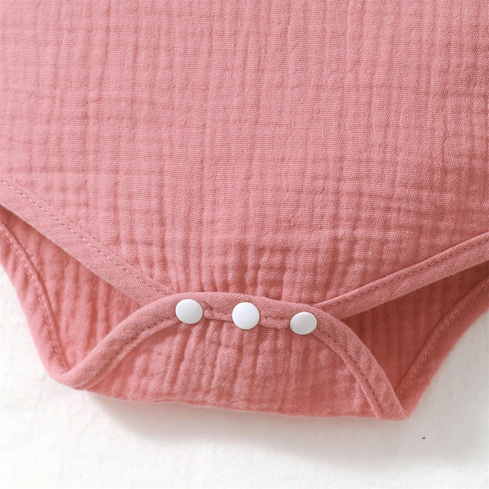 3PCS Sweet Plaid Print Ruffle Short Sleeve Baby Set