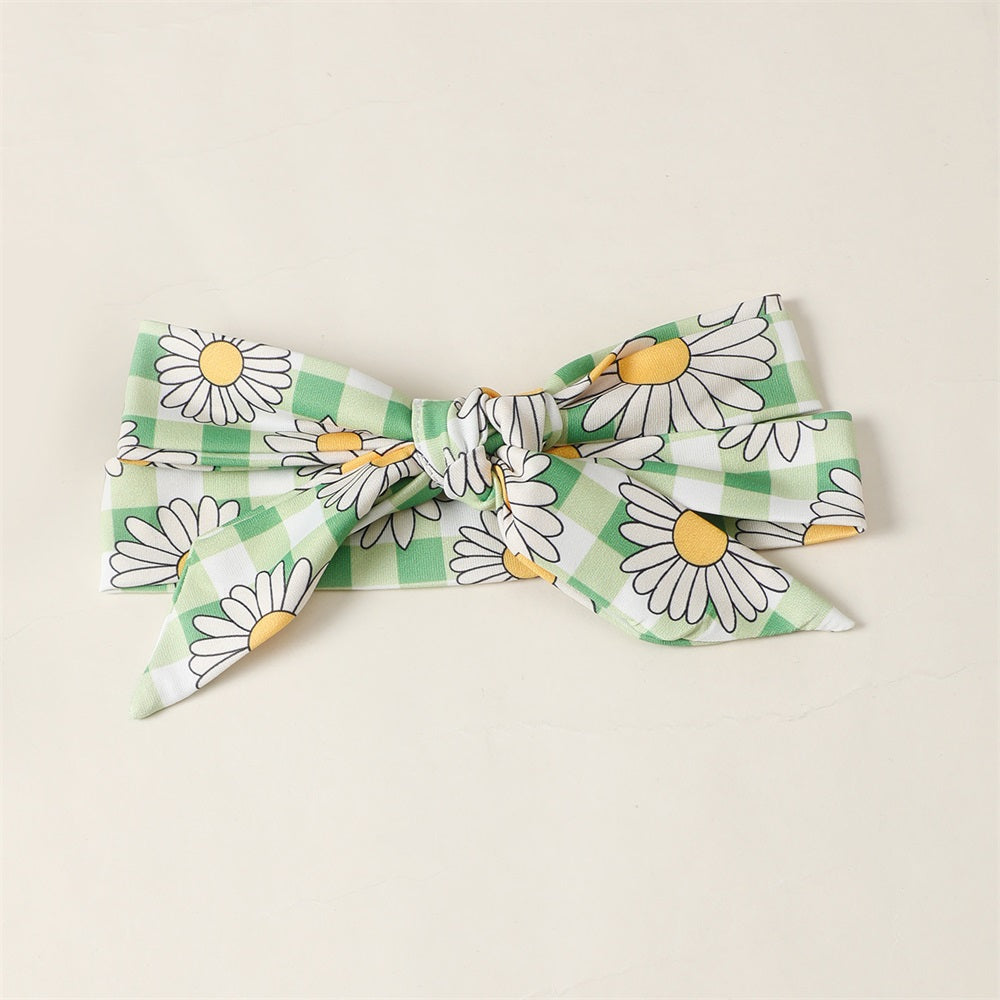 3PCS Floral Plaid Top Ripped Jeans Pants Baby Set