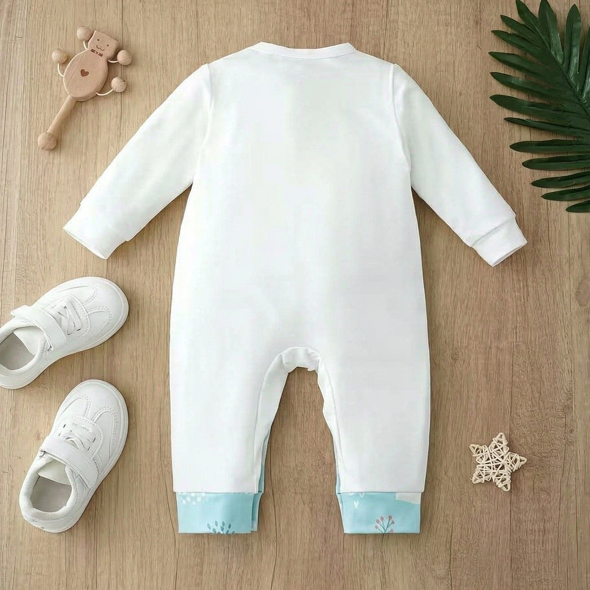 Casual Polar Animal Penguin Seal Print Faux Two Piece Baby Jumpsuit