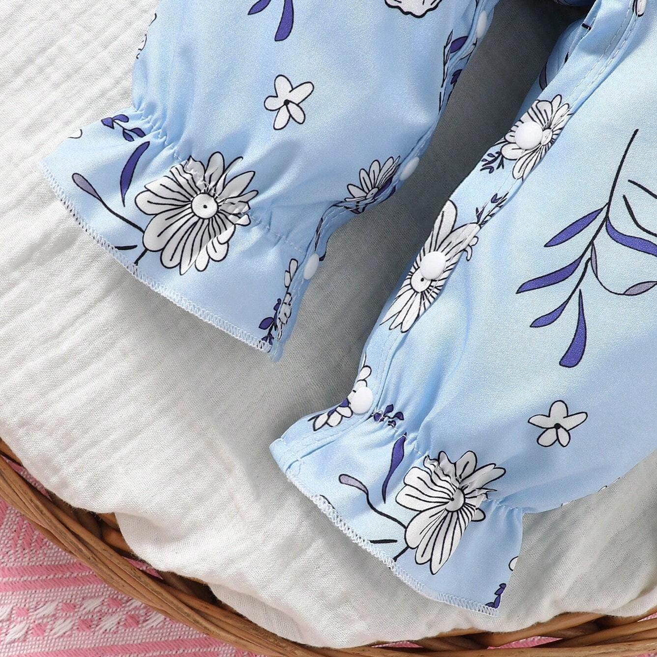 Elegant Floral Printed Sleeveless Baby Jumpsuit