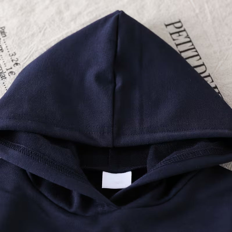 2PCS Bear Stripe Printed Hoodie Baby Set