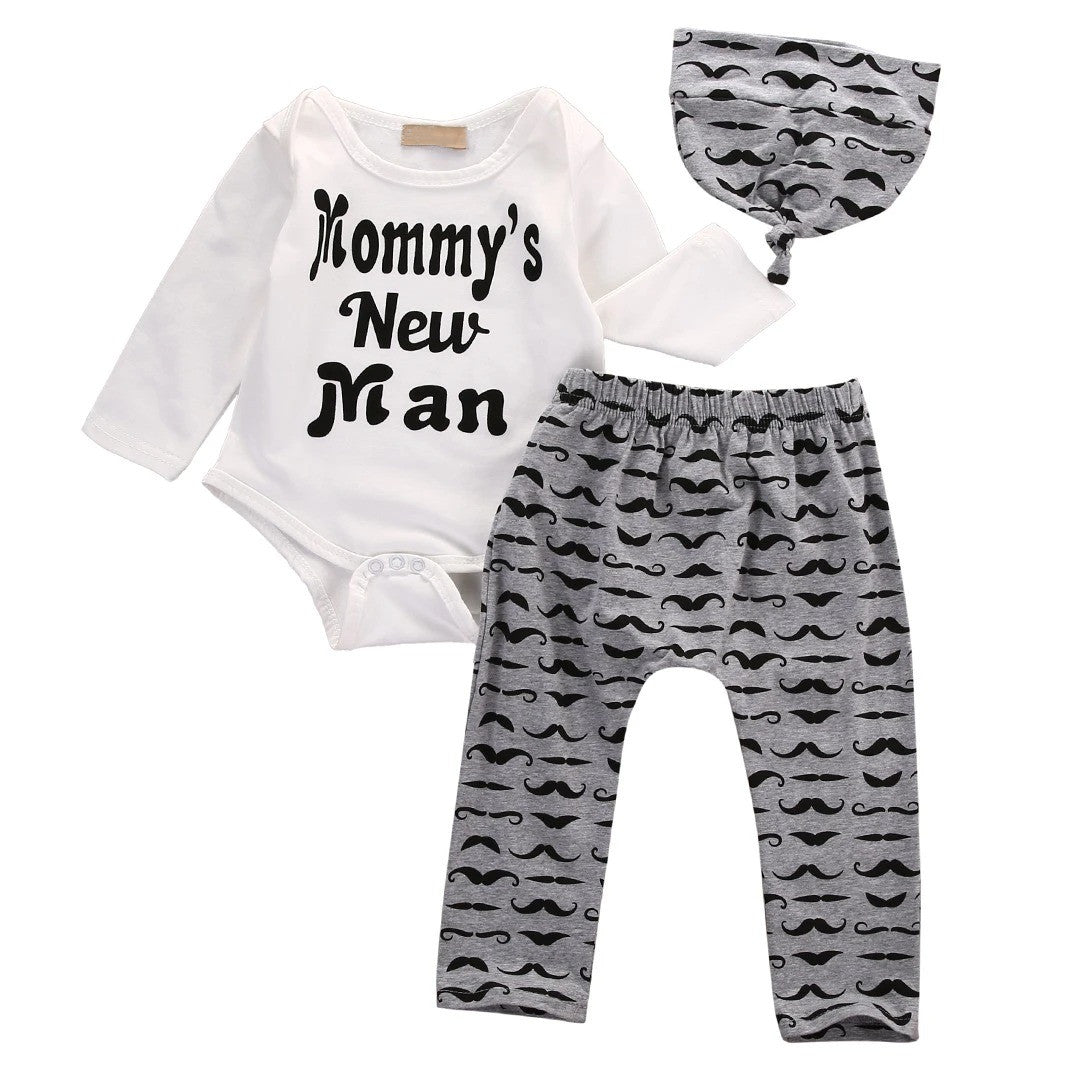 Ensemble barboteuse et pantalon pour nouvel homme de maman 3 pièces