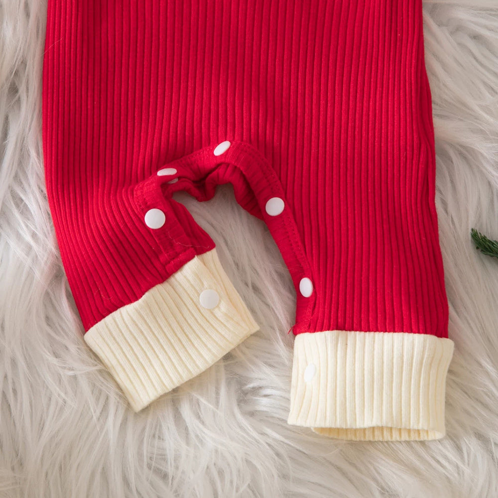 My 1st Christmas Letter Embroidery Long Sleeve Baby Jumpsuit