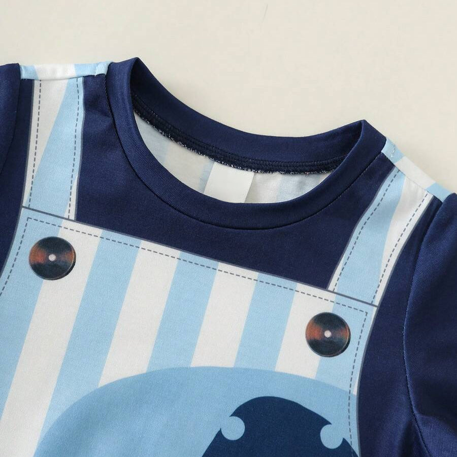 Casual Elephant Stripe Printed Baby Jumpsuit
