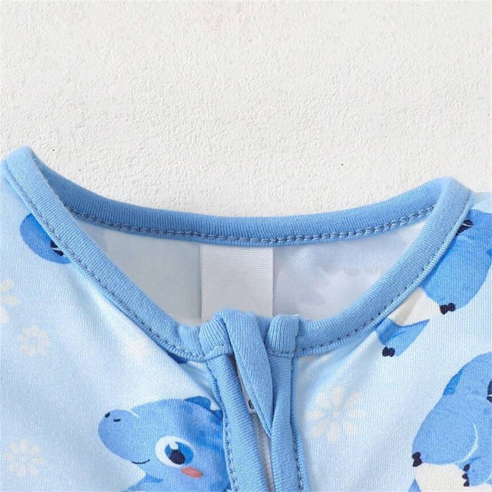 Casual Dinosaur Printed Long Sleeve Zipper Baby Boy Jumpsuit