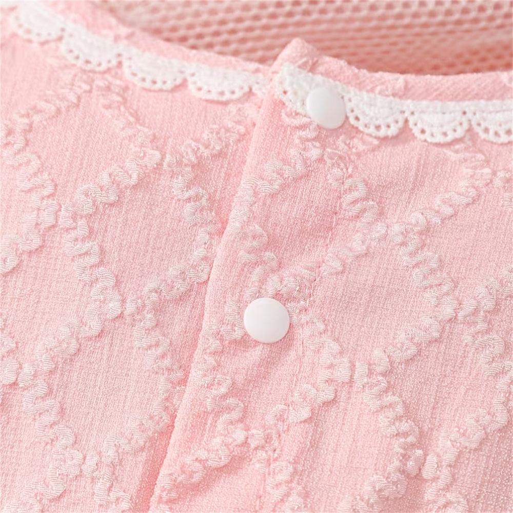 2PCS Sweet Butterfly Patch Long Sleeve Baby Romper