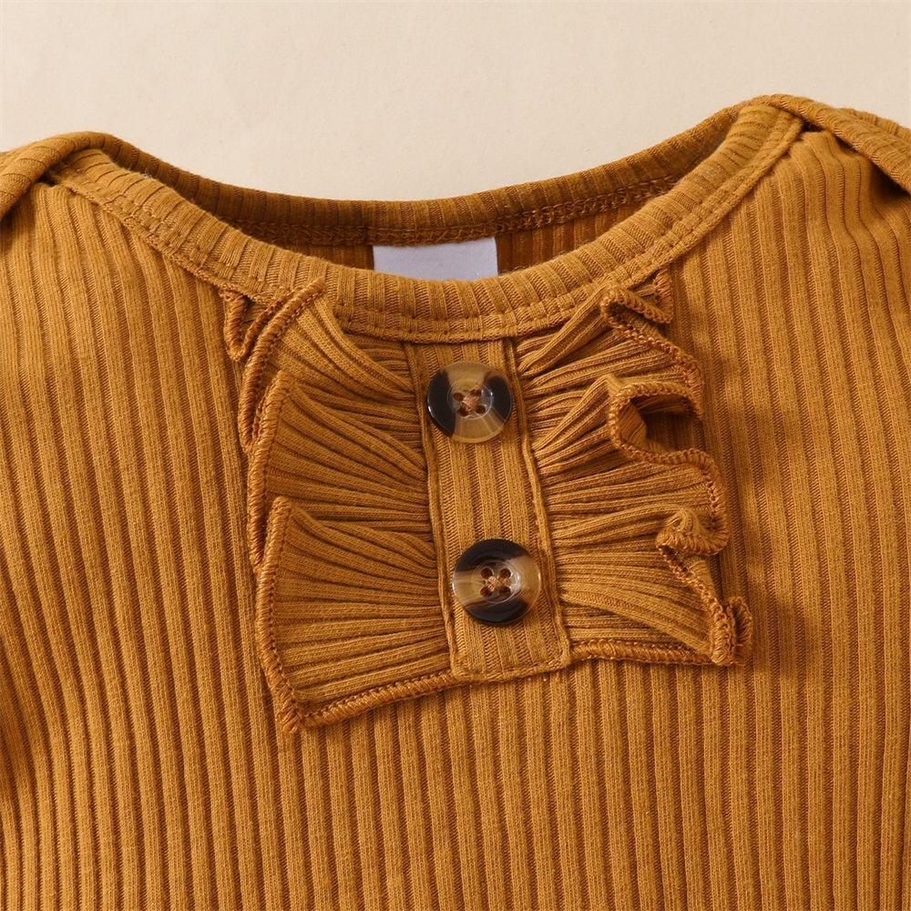 3PCS Trend Floral Print Long Sleeve Baby Set