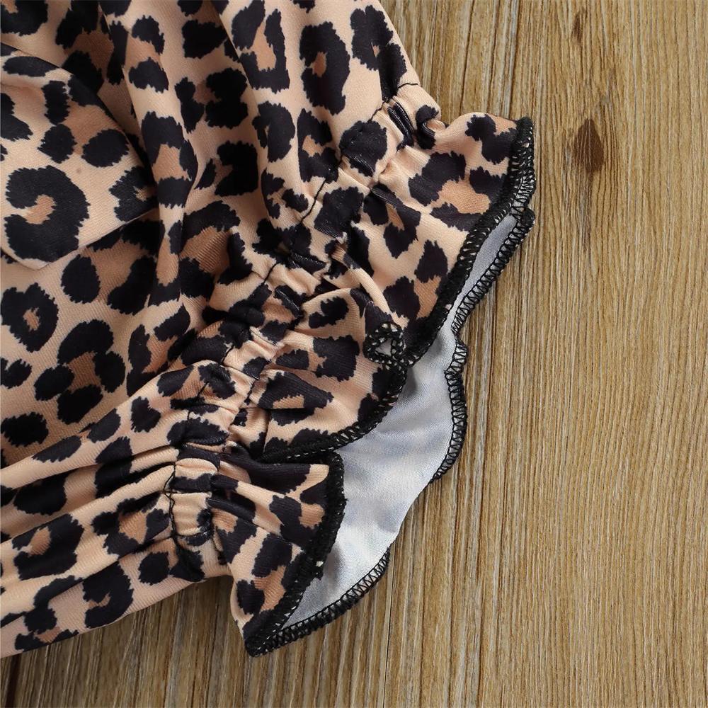 3PCS Chic Mama's Sunshine Letter Leopard Print Baby Set