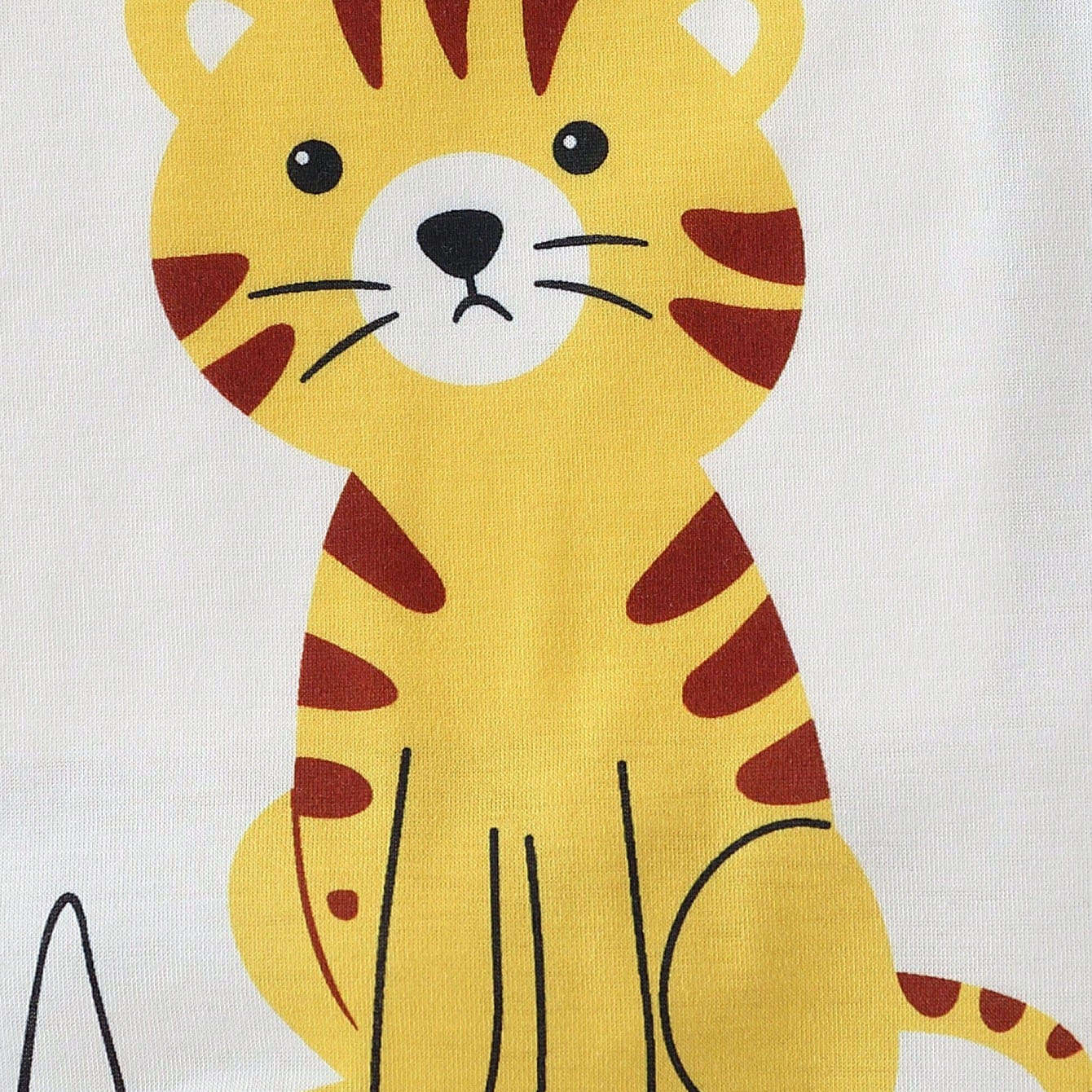 Casual Animal Print Short Sleeve Baby Jumpsuit