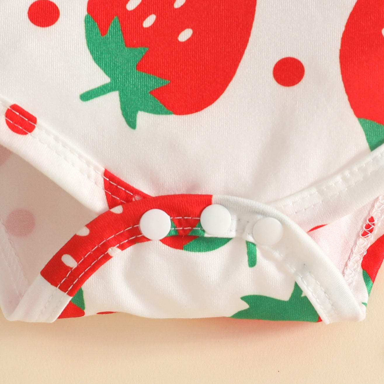 3PCS Summer Strawberry Print Short Sleeve Baby Set