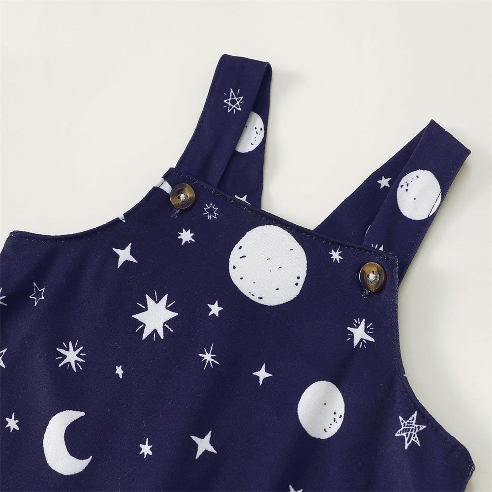3PCS Little Brother Letter Print Long Sleeve Baby Overalls Set