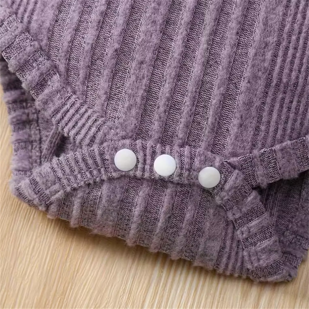 3PCS Elegant Solid Color Long Sleeve Baby Set