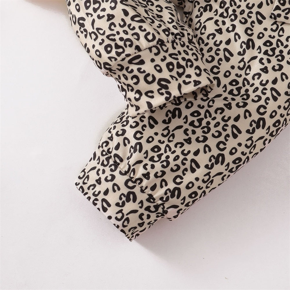 3PCS Daddy's Girl Letter Print Leopard Long Sleeve Baby Set