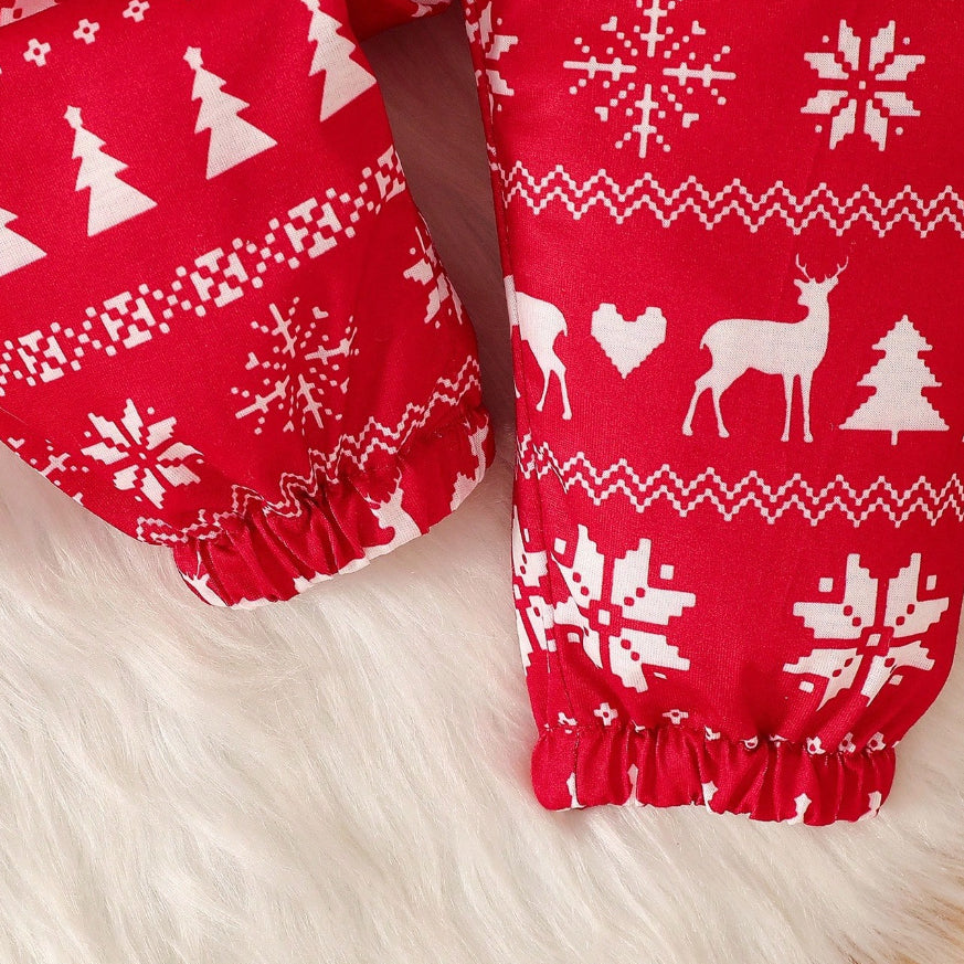 3PCS Ho Ho Ho! Merry Christmas Letter Print Baby Set