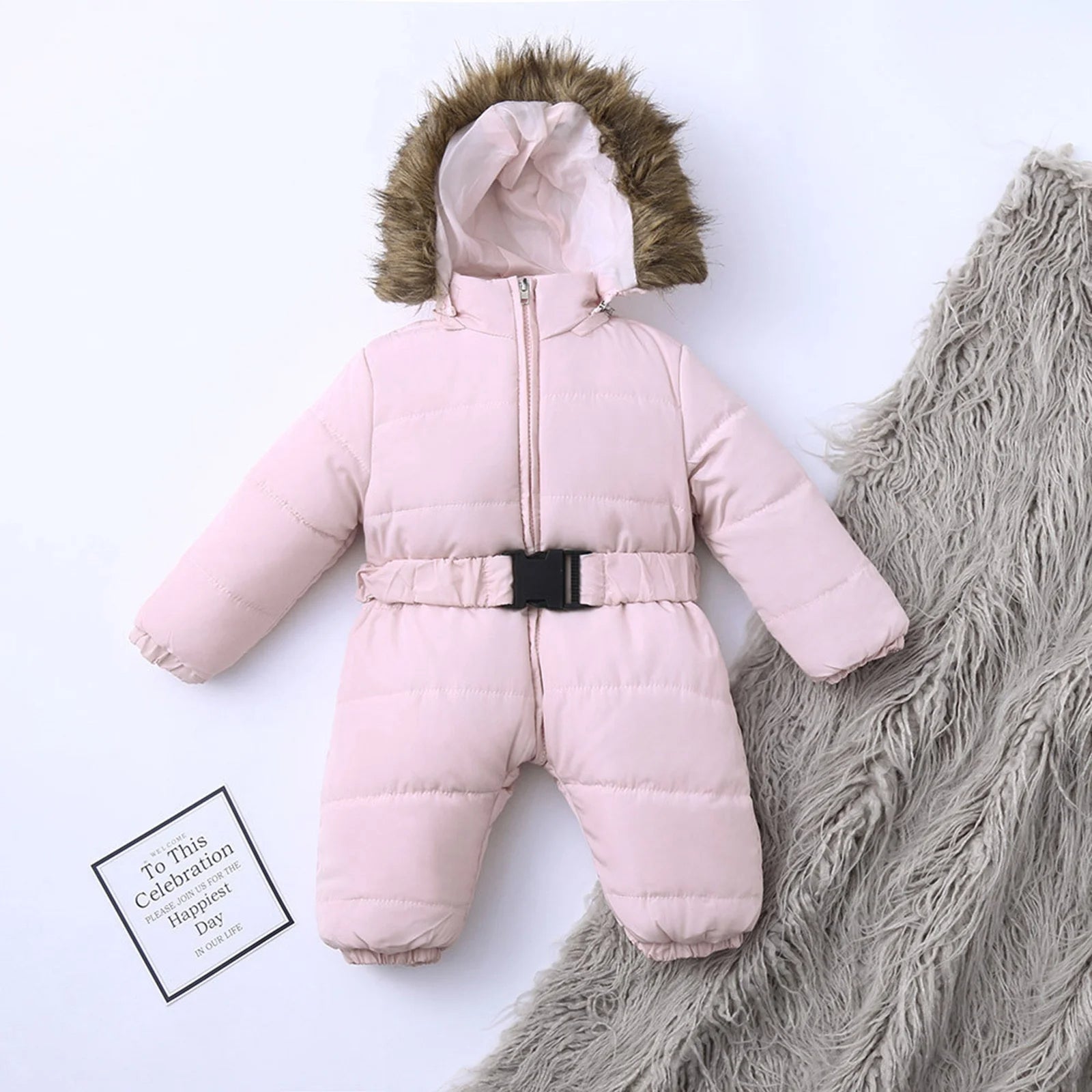 Snowsuit Hooded Long Sleeve Windproof Winter Baby Jumpsuit