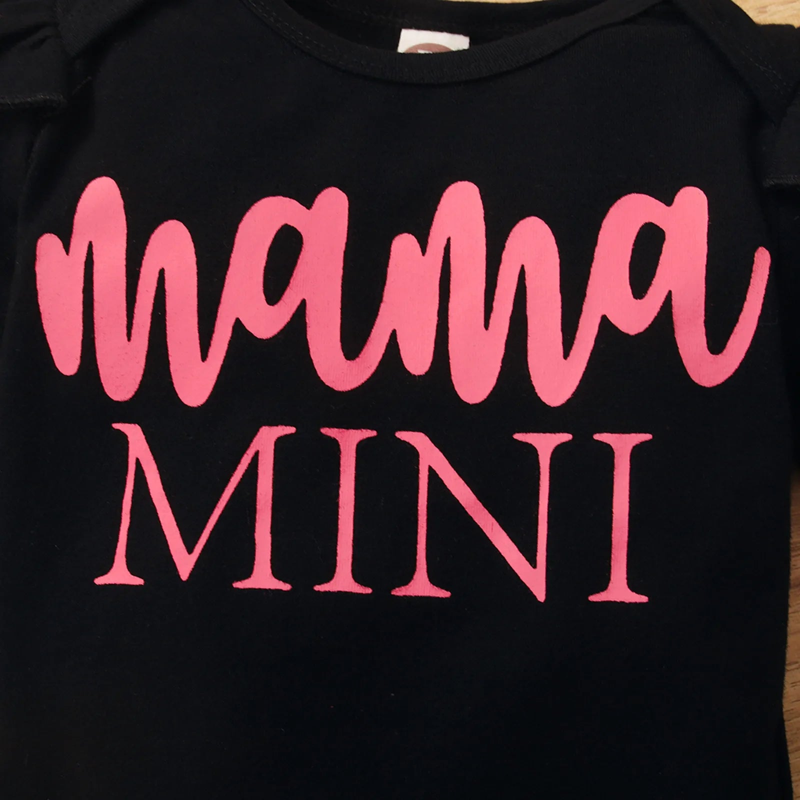 3PCS Mama Mini Letter Leopard Print Short sleeve Baby Set