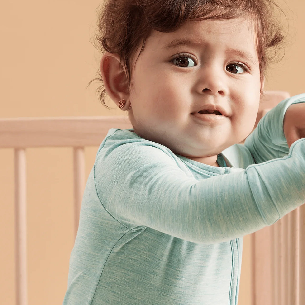 Solid Color Zipper Bamboo Viscose Baby Jumpsuit
