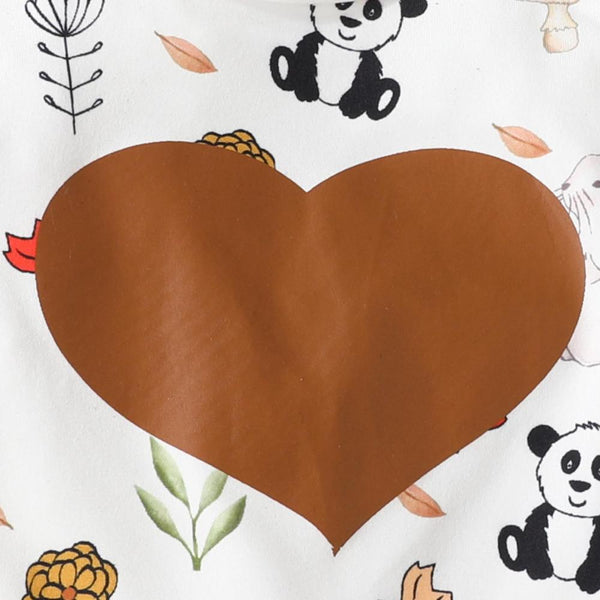 3PCS Heart Animal Printed Baby Skirt Set