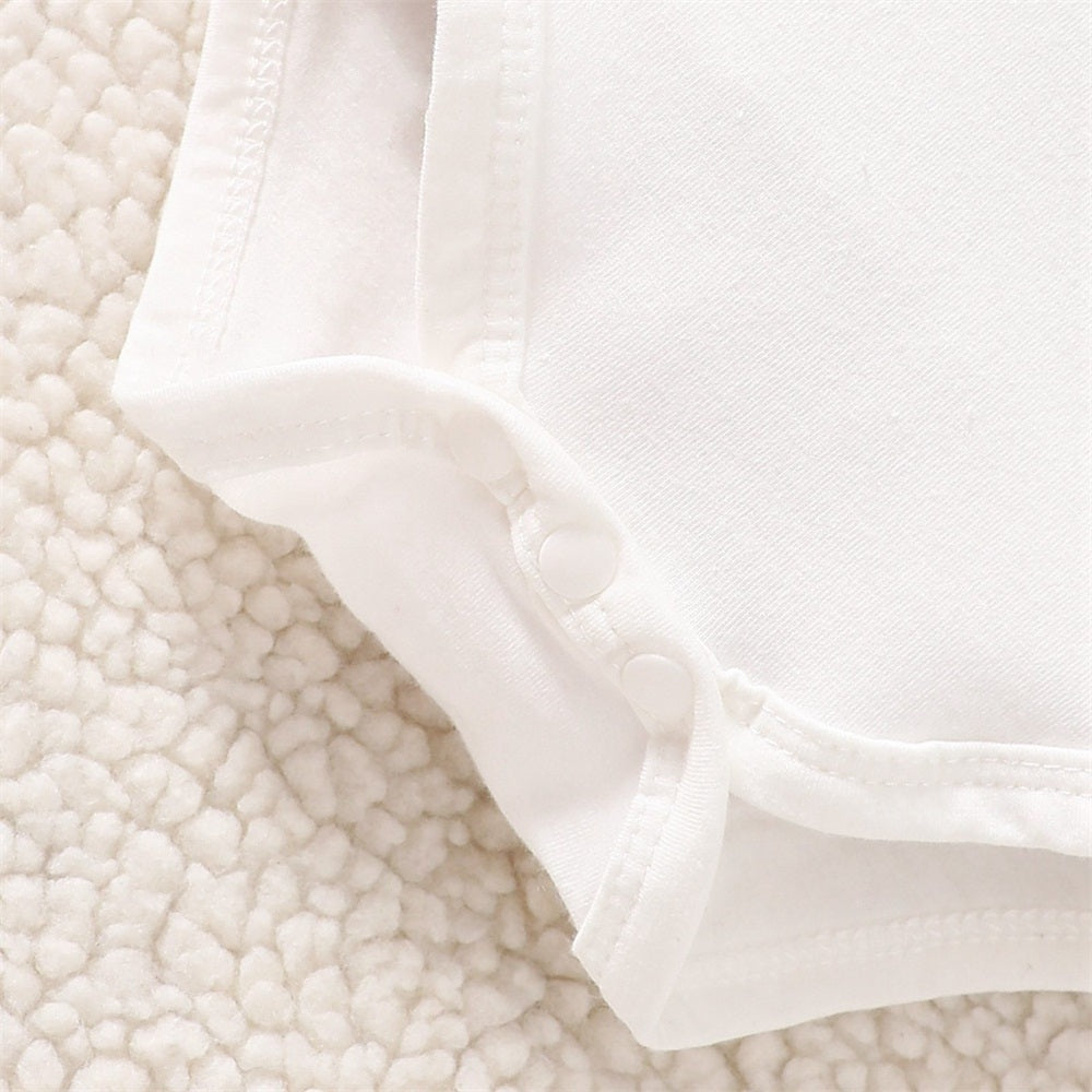 3PCS Hey Sugar Letter Embroidery Heart Print Long Sleeve Baby Set