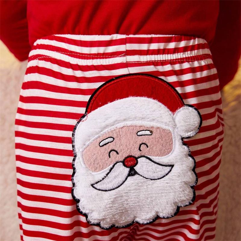 3PCS My 1st Christmas Letter Print Striped Baby Set