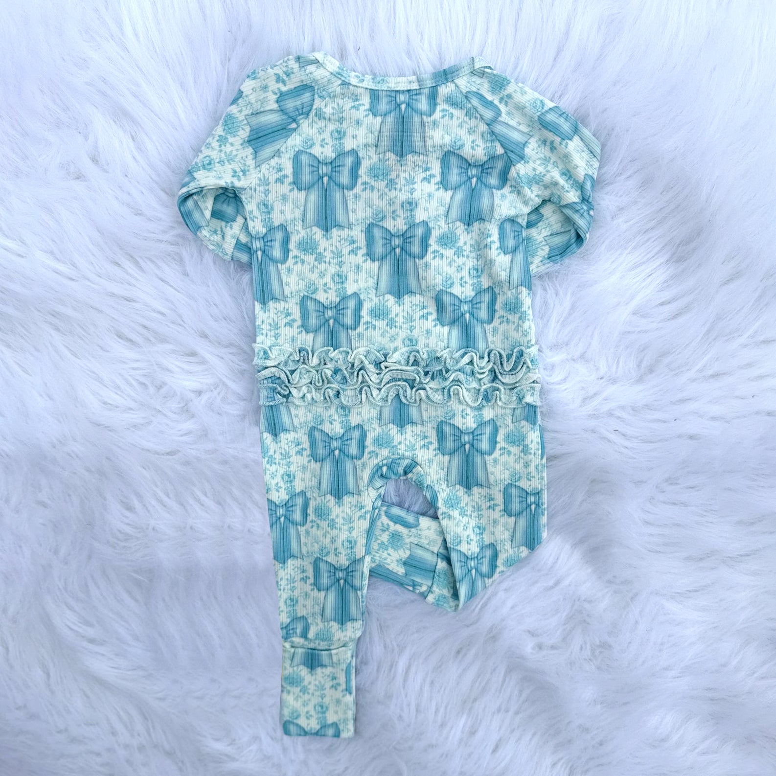 Pretty Bow Printed Long Sleeve Baby Jumpsuit