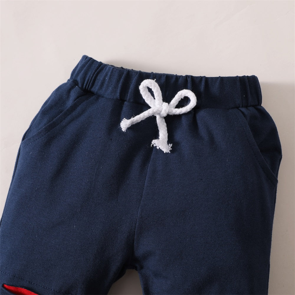 3PCS Mama's Boy Letter Print Striped Long Sleeve Baby Set