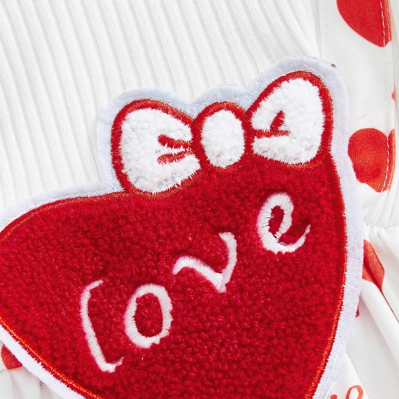 2PCS Cute Love Letter Heart Printed Long Sleeve Baby Jumpsuit