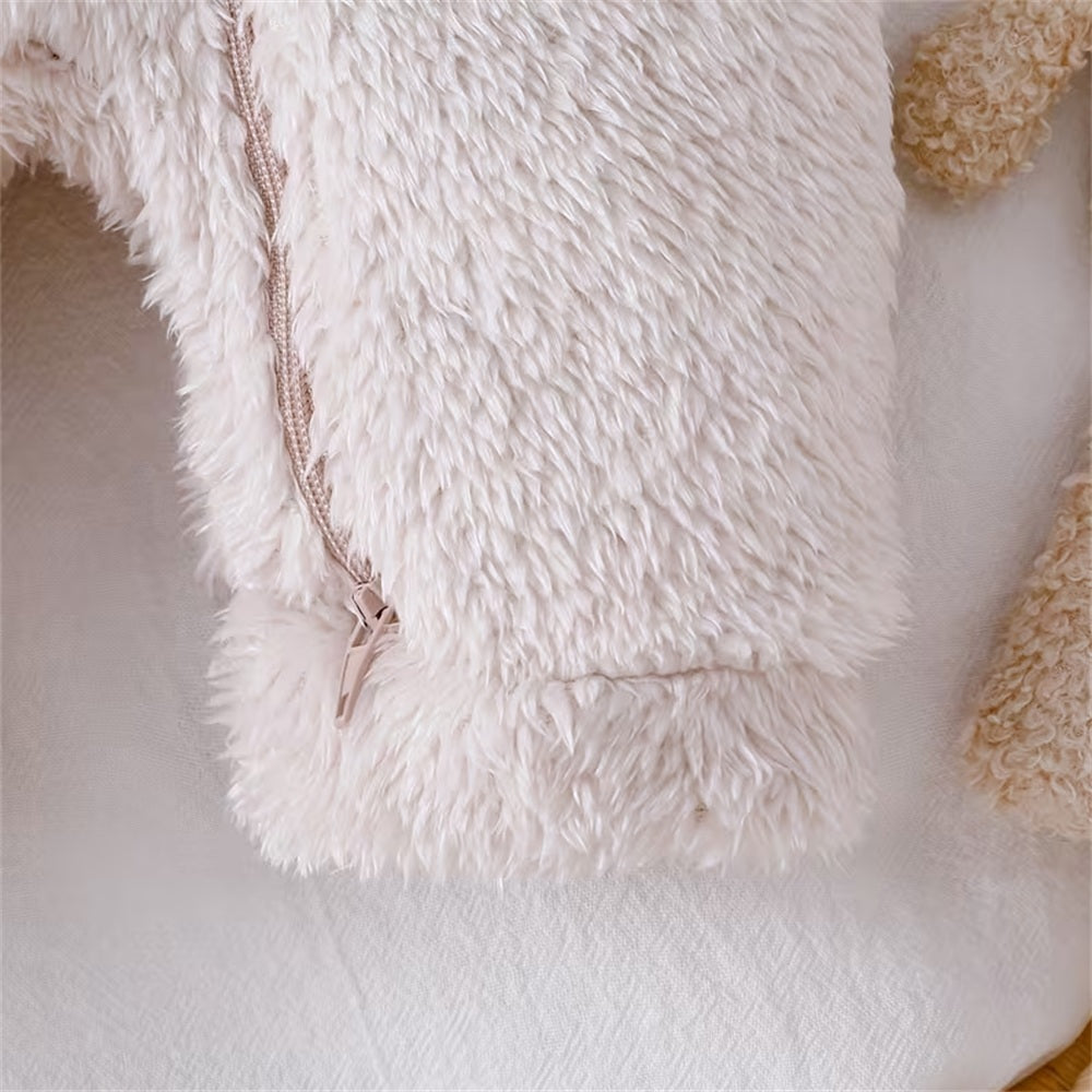 Fuzzy Puppy Printed Zipper Long Sleeve Baby Hoodie Jumpsuit