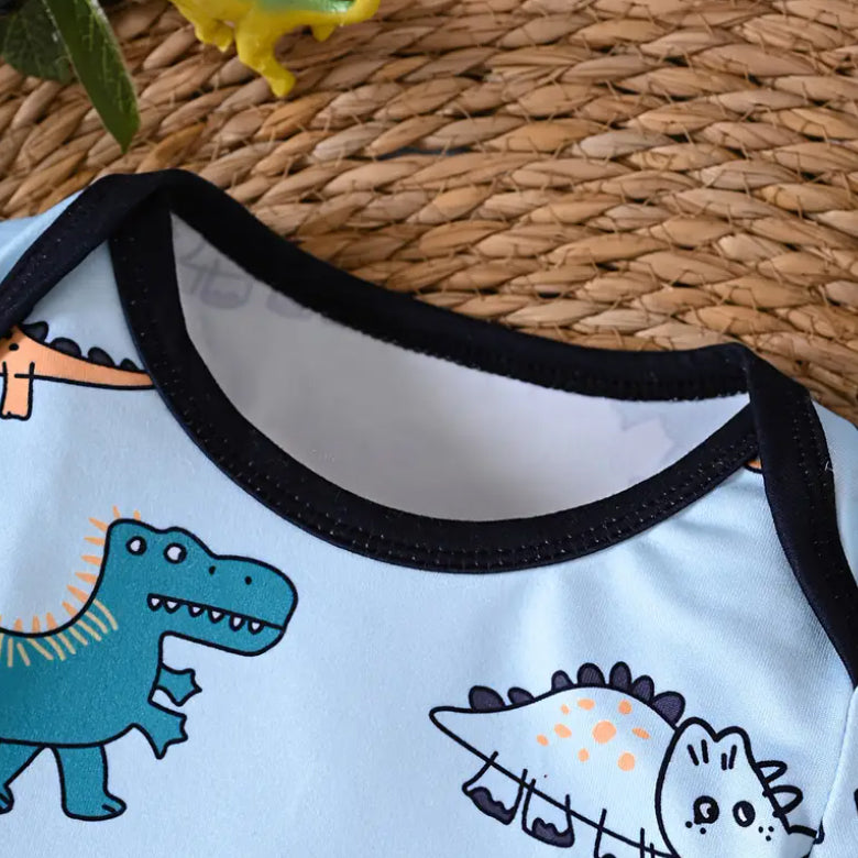 3PCS Cool Dinosaur Print Long Sleeve Baby Set