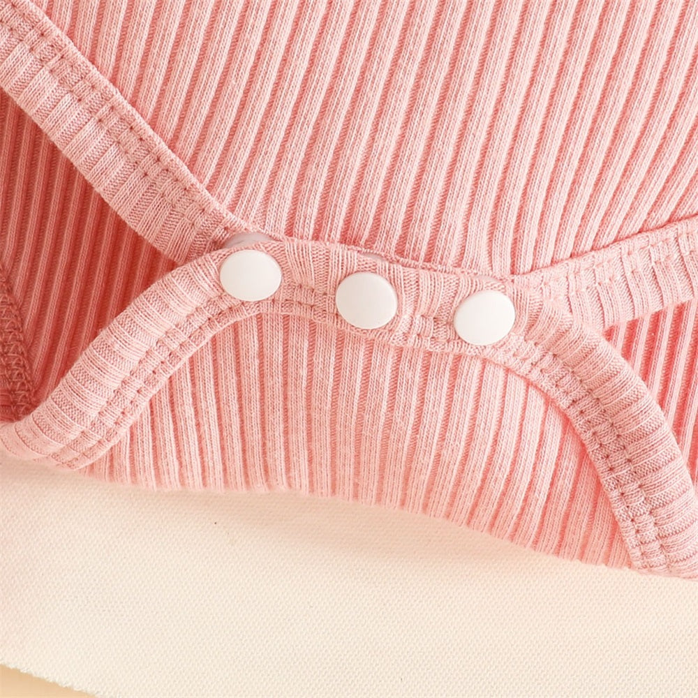 3PCS Mama Is My Bestie Letter Print Short Sleeve Baby Set