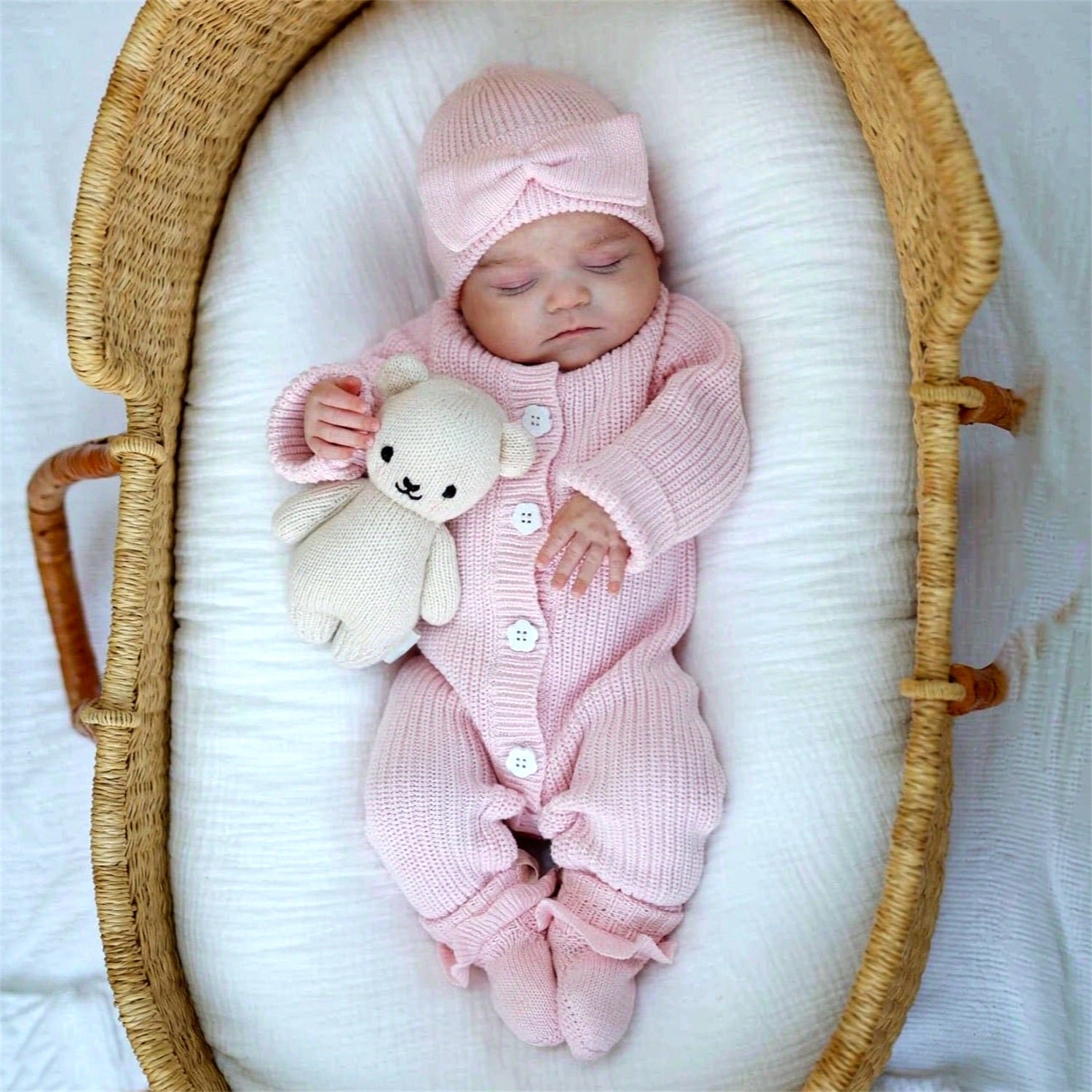Classy Solid Color Knit Long Sleeve Baby Girl Jumpsuit