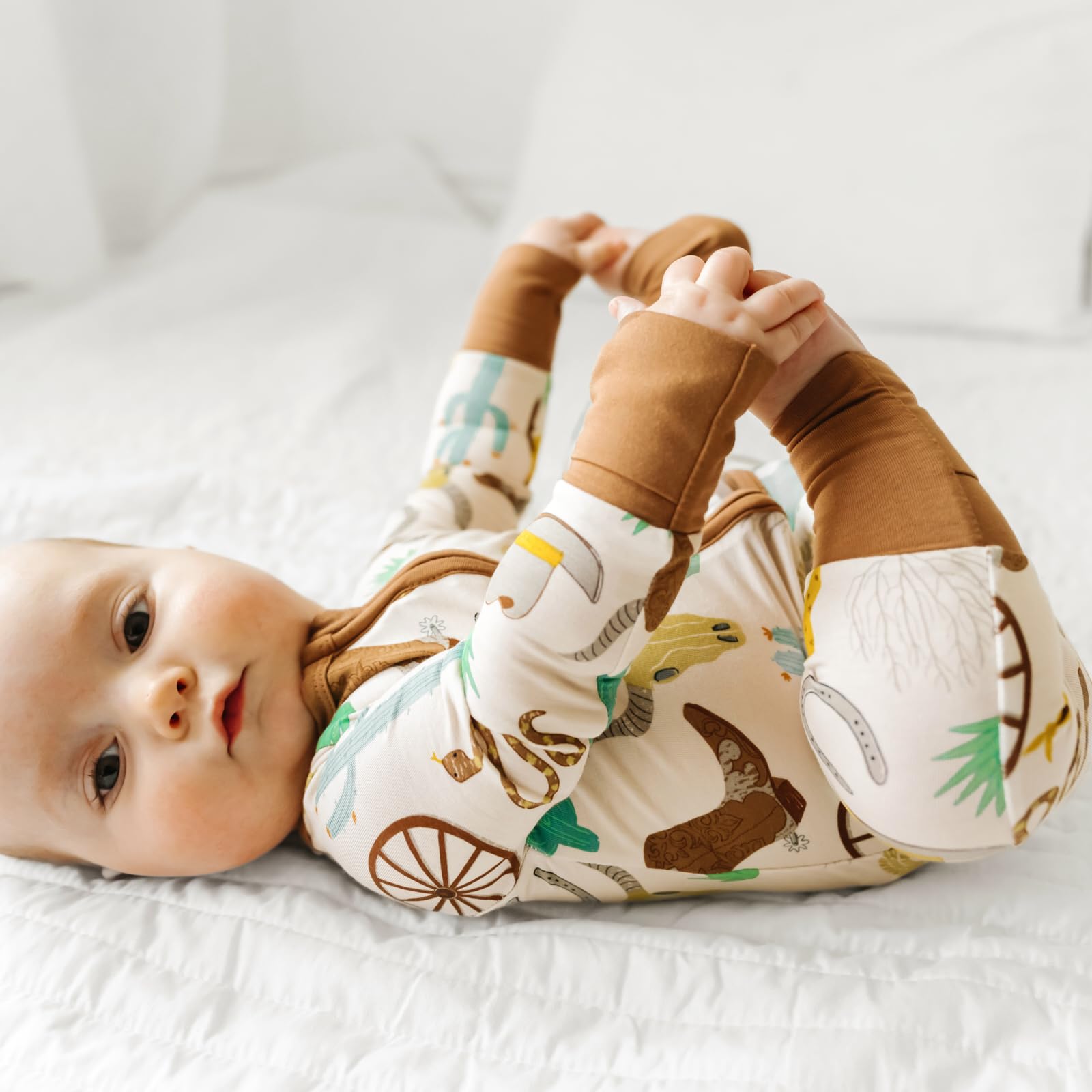 Desert West Elements Printed Zipper Bamboo Viscose Baby Jumpsuit