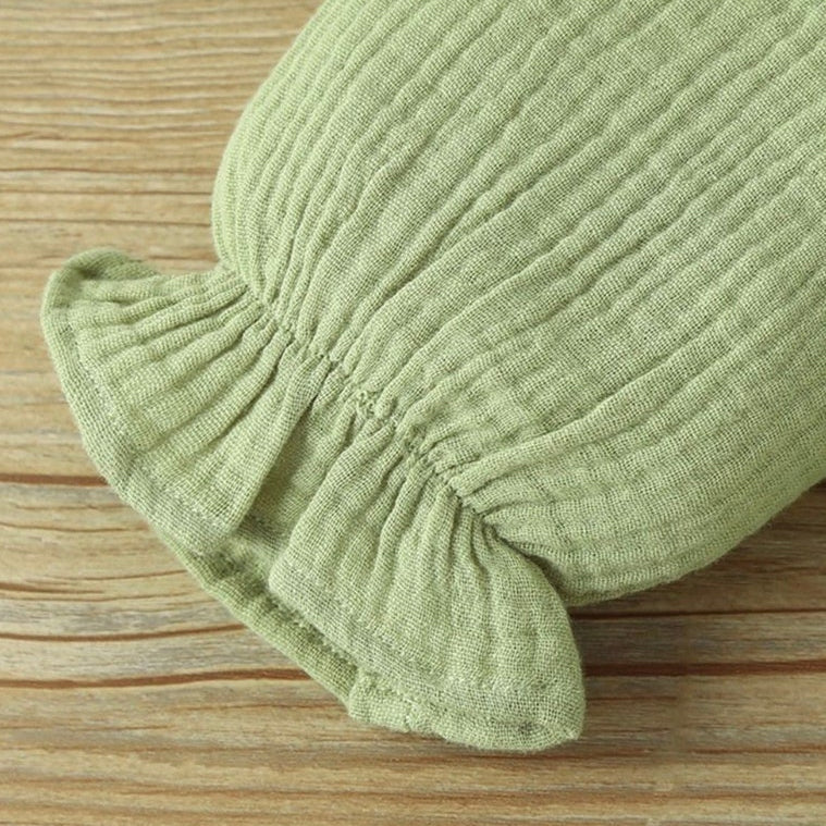 Solid Color Ruffle Decoration Long Sleeve Baby Jumpsuit