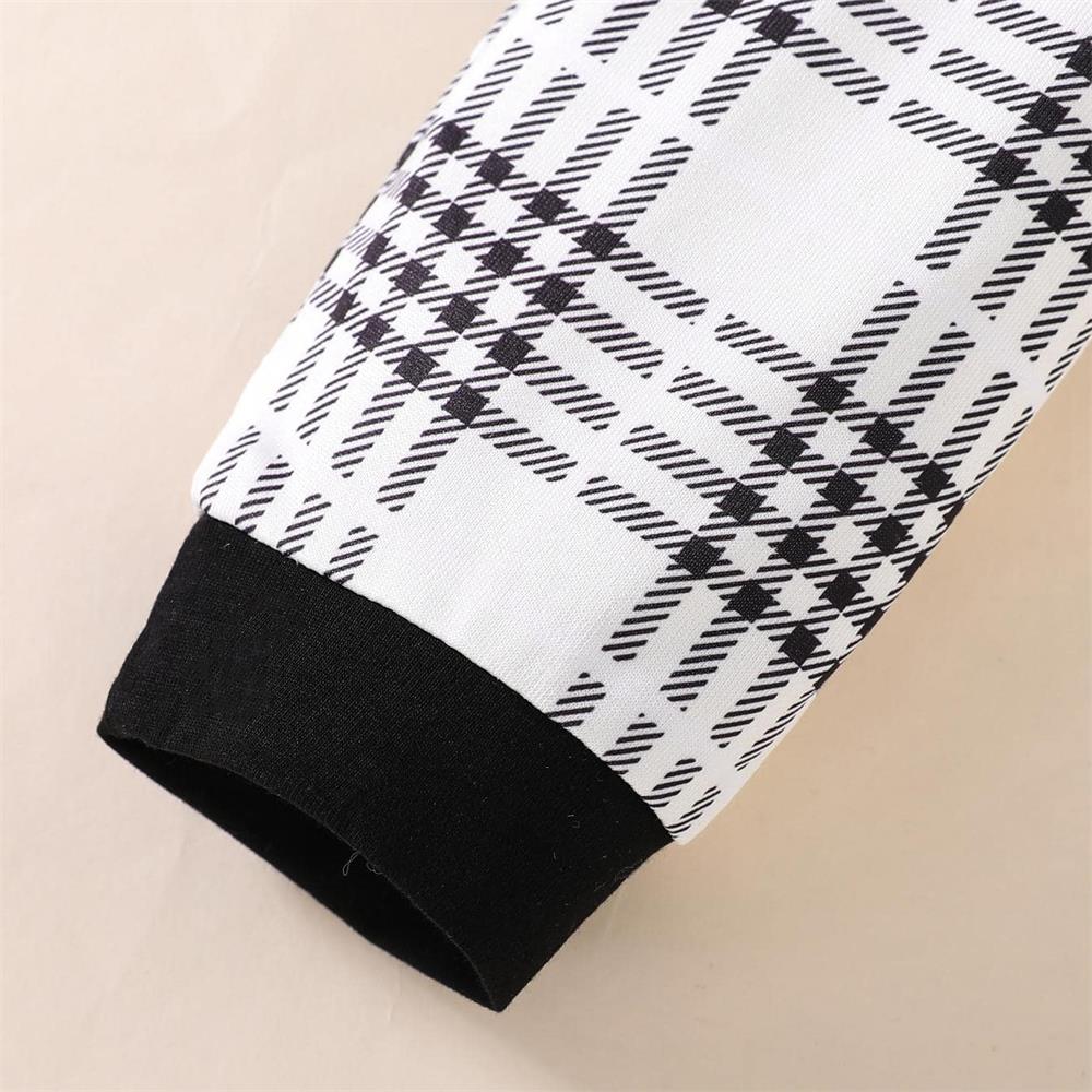 3PCS Stylish Plaid Print Long Sleeve Baby Boy Set