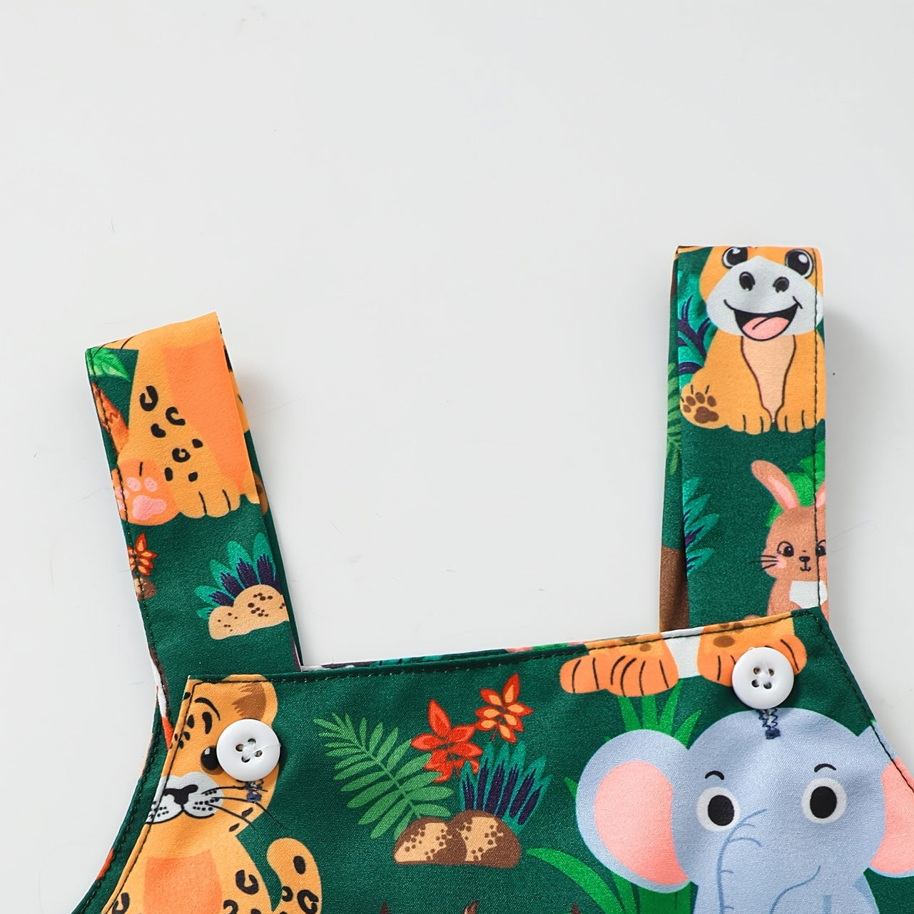 2PCS Lovely Tropical Rainforest Animal Print Baby Suspender Pants