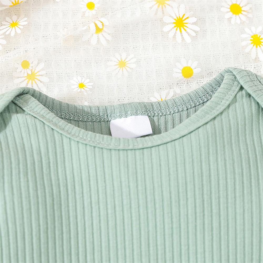 3PCS Comfy Floral Print Long Sleeve Baby Set