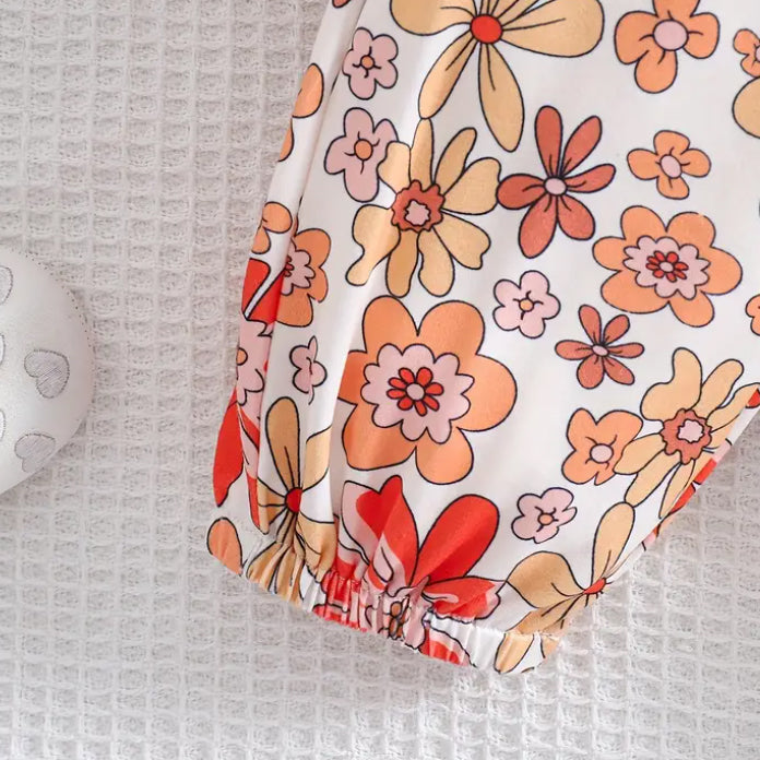 3PCS Pretty Mama's Bestie Letter Floral Printed Baby Set