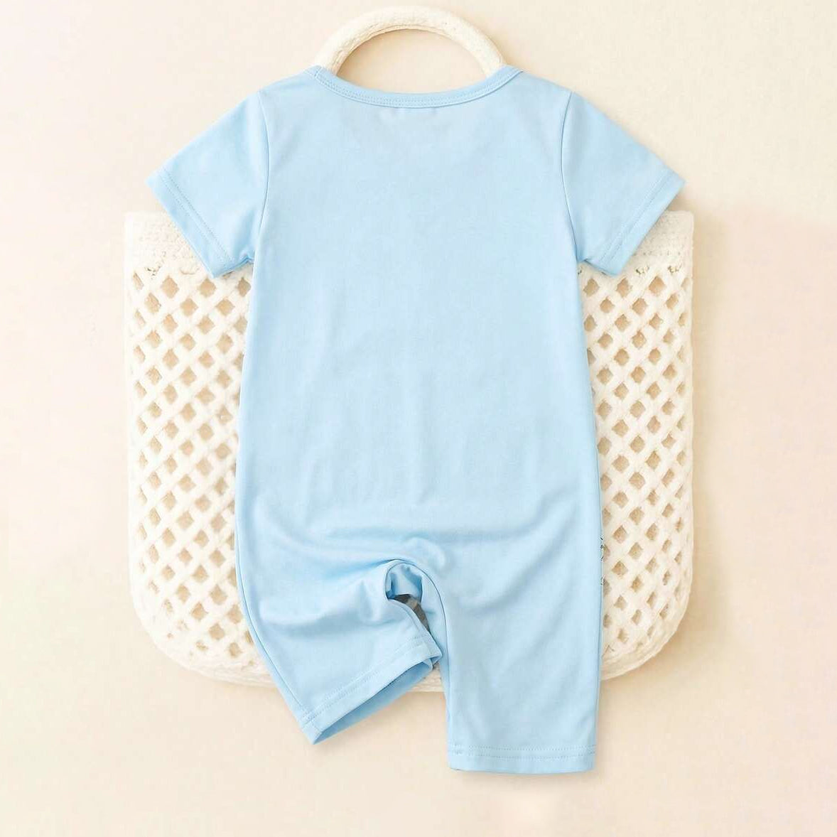 Adorable Dinosaur Print Short Sleeve Baby Jumpsuit