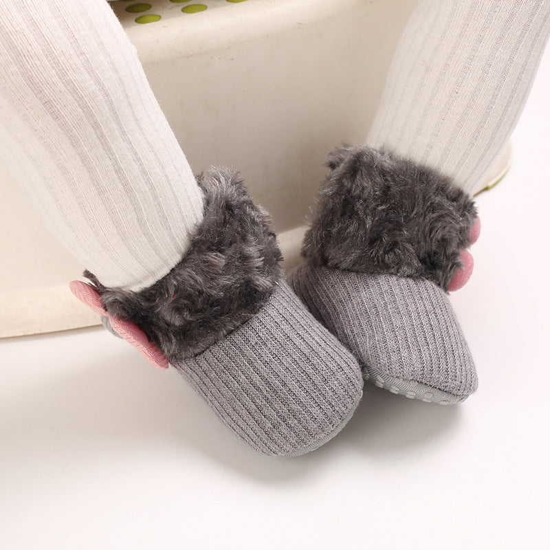 Hook Loop Fleece Snow Boots Soft Sole Baby Shoes